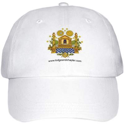 White Baseball Cap with Masonic Logo